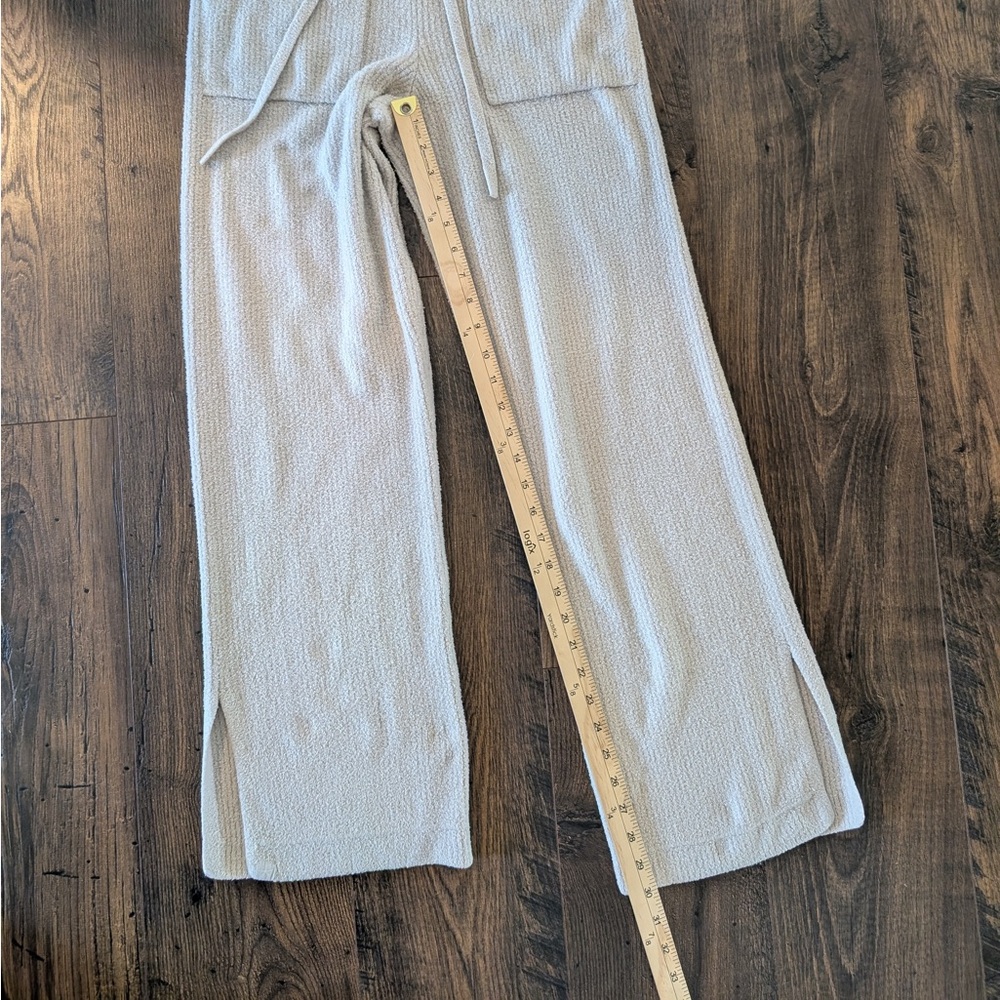 Barefoot Dreams CozyChic Lite Ribbed Side-Slit Lounge Pants Light Oatmeal Size S - Picture 12 of 12